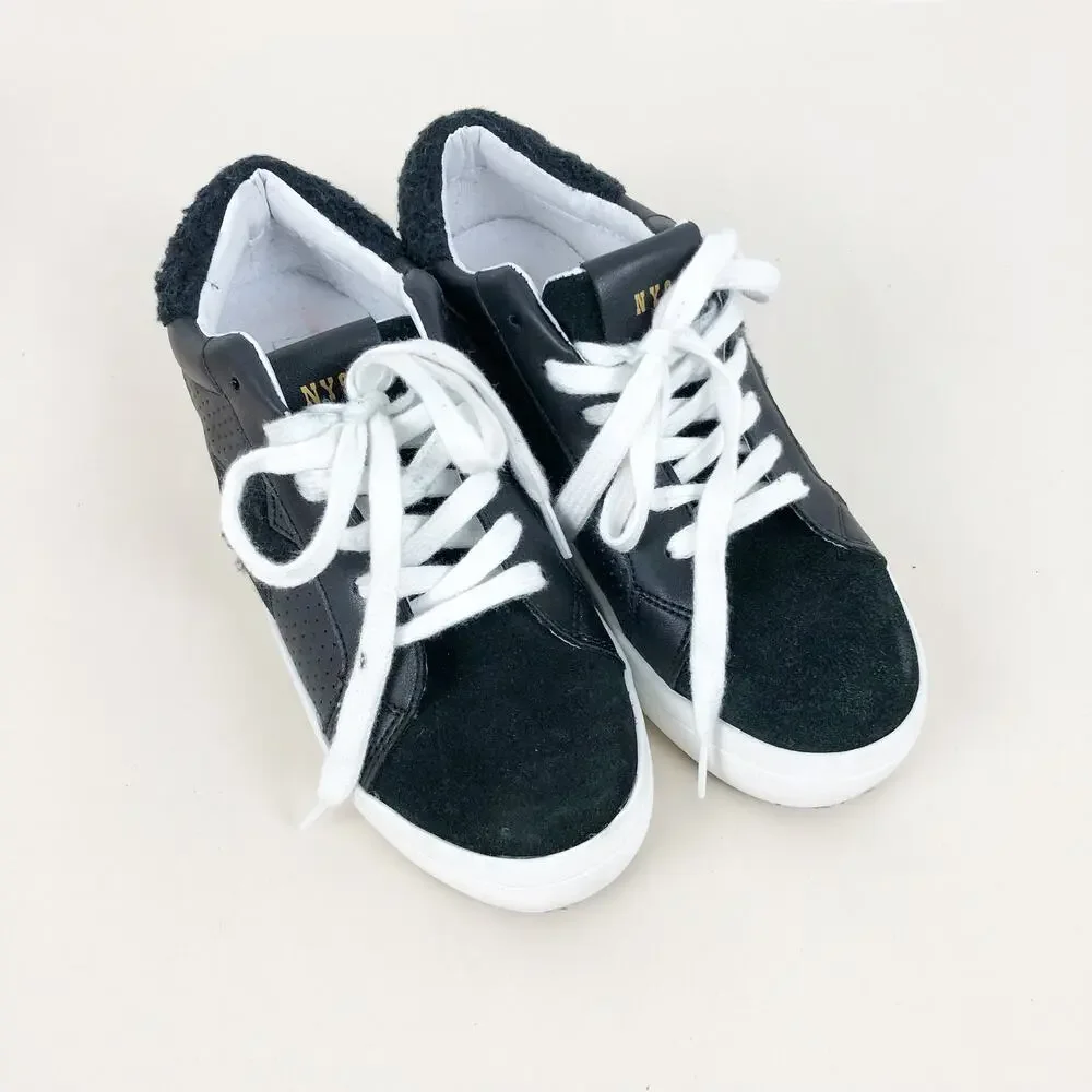 Steve Madden Womens Stare Sneakers Size 6 Black Round Toe Low Top Lace-Up Shoes